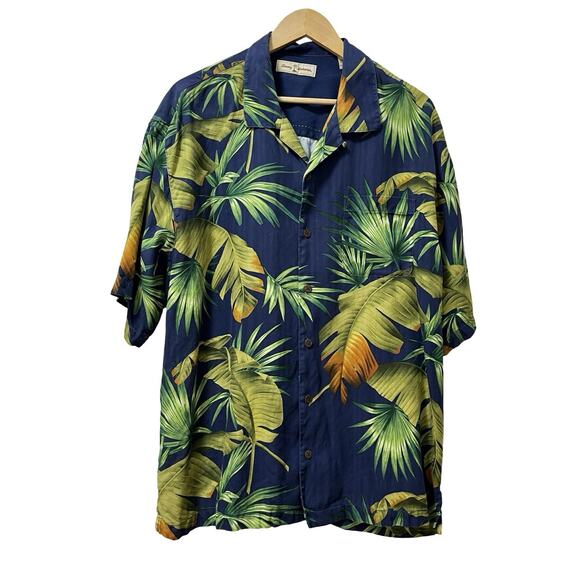 Tommy Bahama Men’s Hawaiian Silk Button Shirt Size XL Blue Tropical Beach Travel - Picture 1 of 7